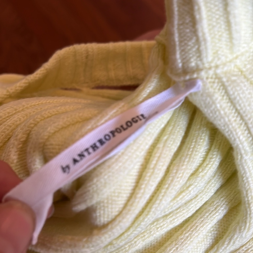 Anthropologie | Zadkine Ribbed Mock Neck‎ Sweater Tank in Canary Yellow Size Med - Picture 6 of 10